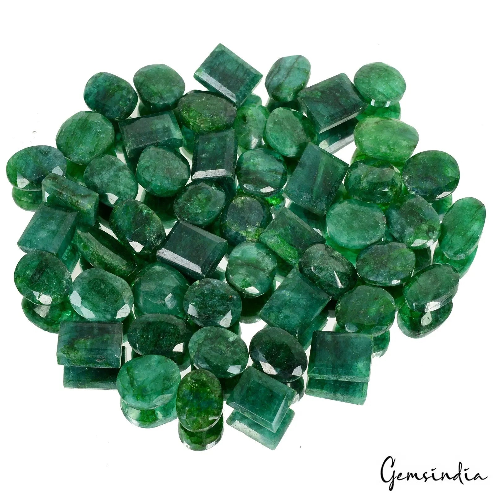 Emerald Lot, Loose Gemstone, Green — 49 Pieces, 13mm to 15mm, 500 Ct, Brazil