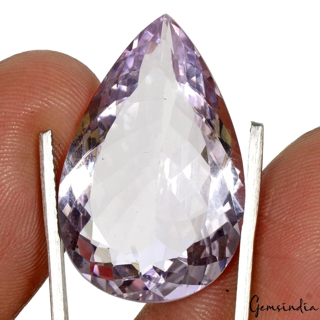 22.20 Ct.Real 100%Natural HUGE Amethyst Loose Gemstone Bolivia Pear Cut 27x17mm