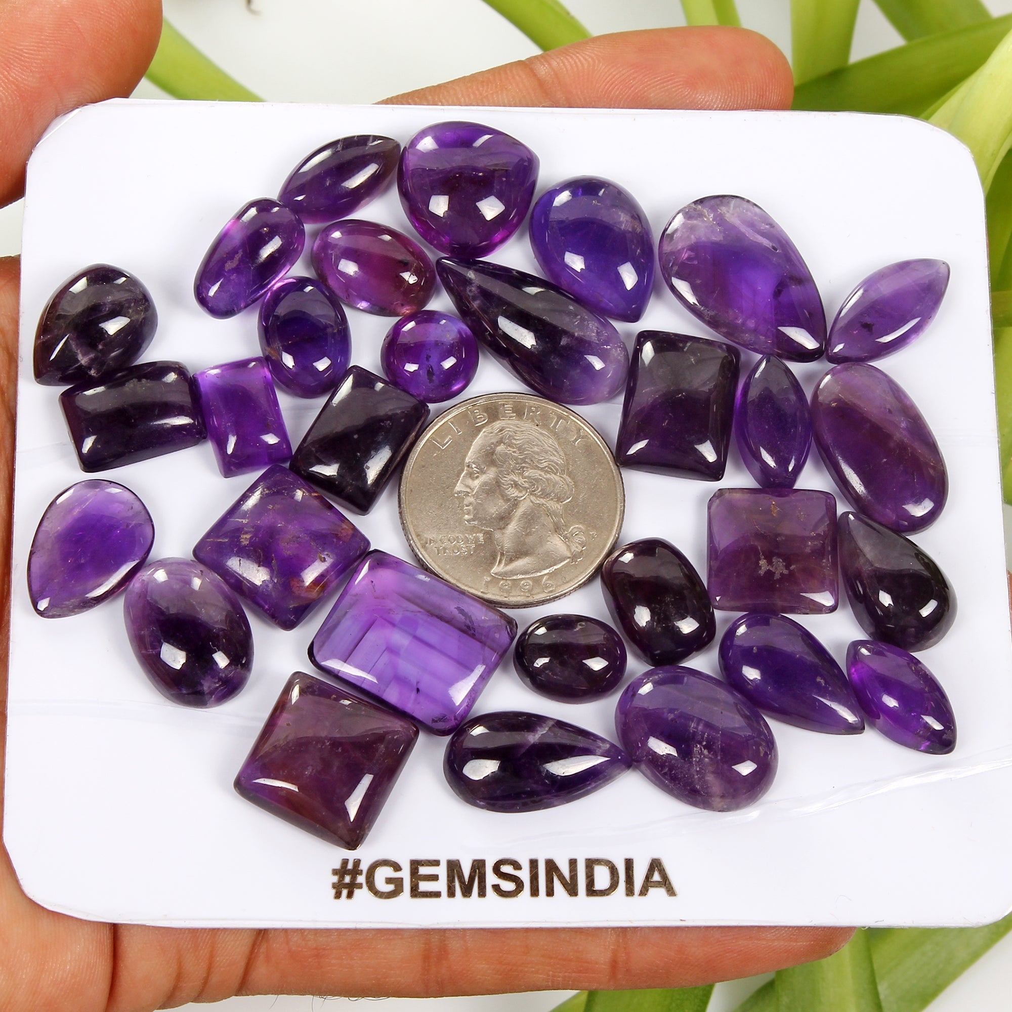 248.25 Ct/30 Pcs Natural Purple Amethyst Wholesale Lot Mix Cabochon Gemstones