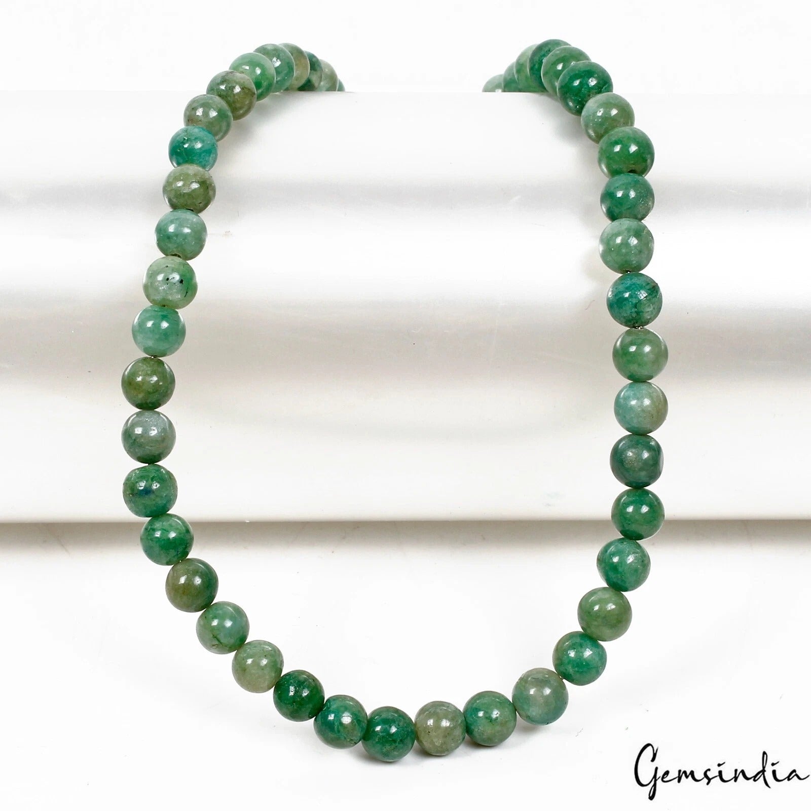 220.00 Ct/118 Pc Natural Green Emerald Round Cab Center Drilled Loose Beaded 28"