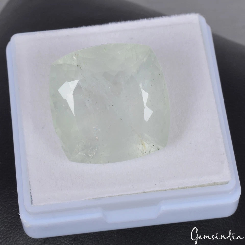 38.70 Ct Natural Aquamarine Cushion Faceted Cut Loose Untreated Gem for Jewelry