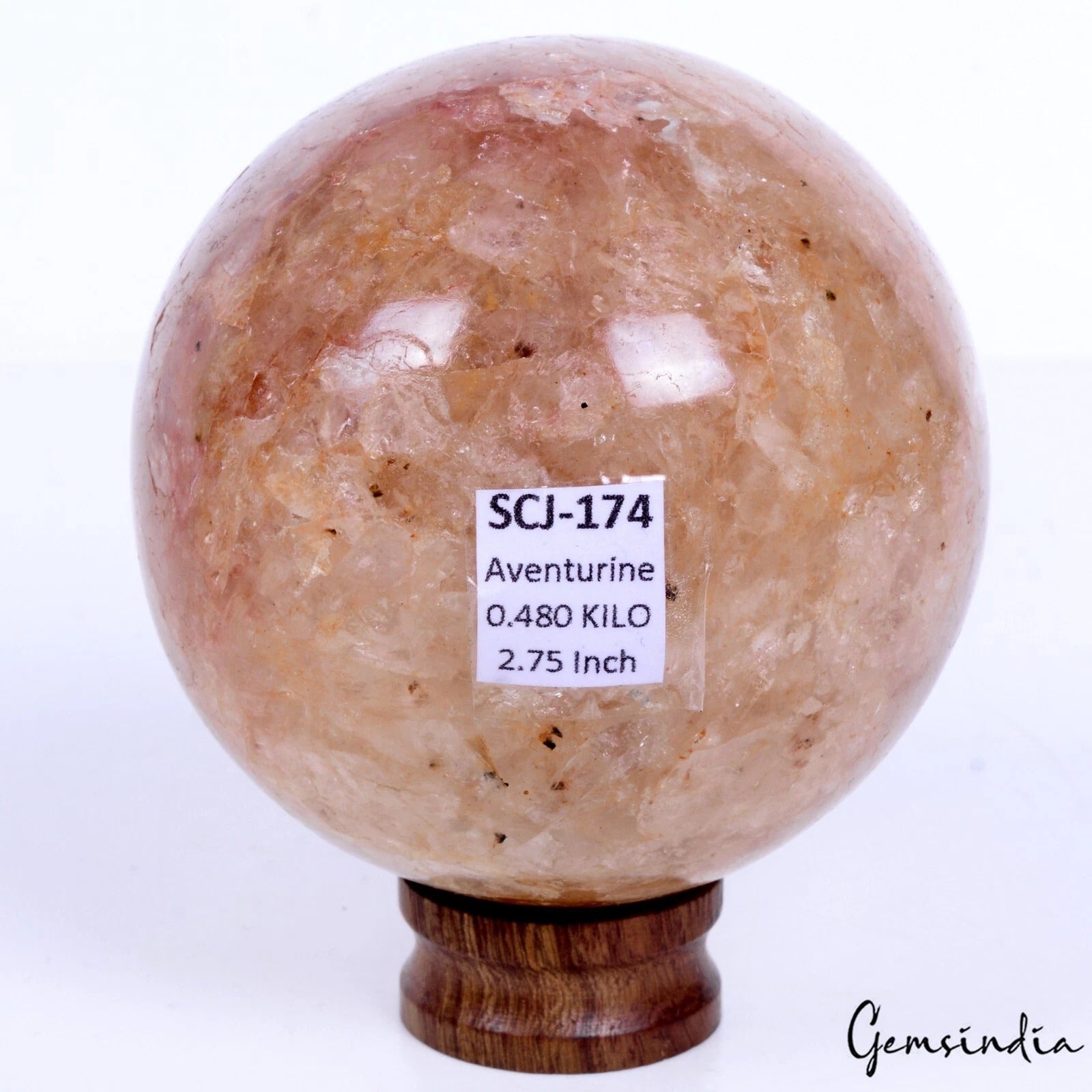 2400 Ct Natural Peach Aventurine Crystal Healing Home Decor Huge Gem Sphere/Ball