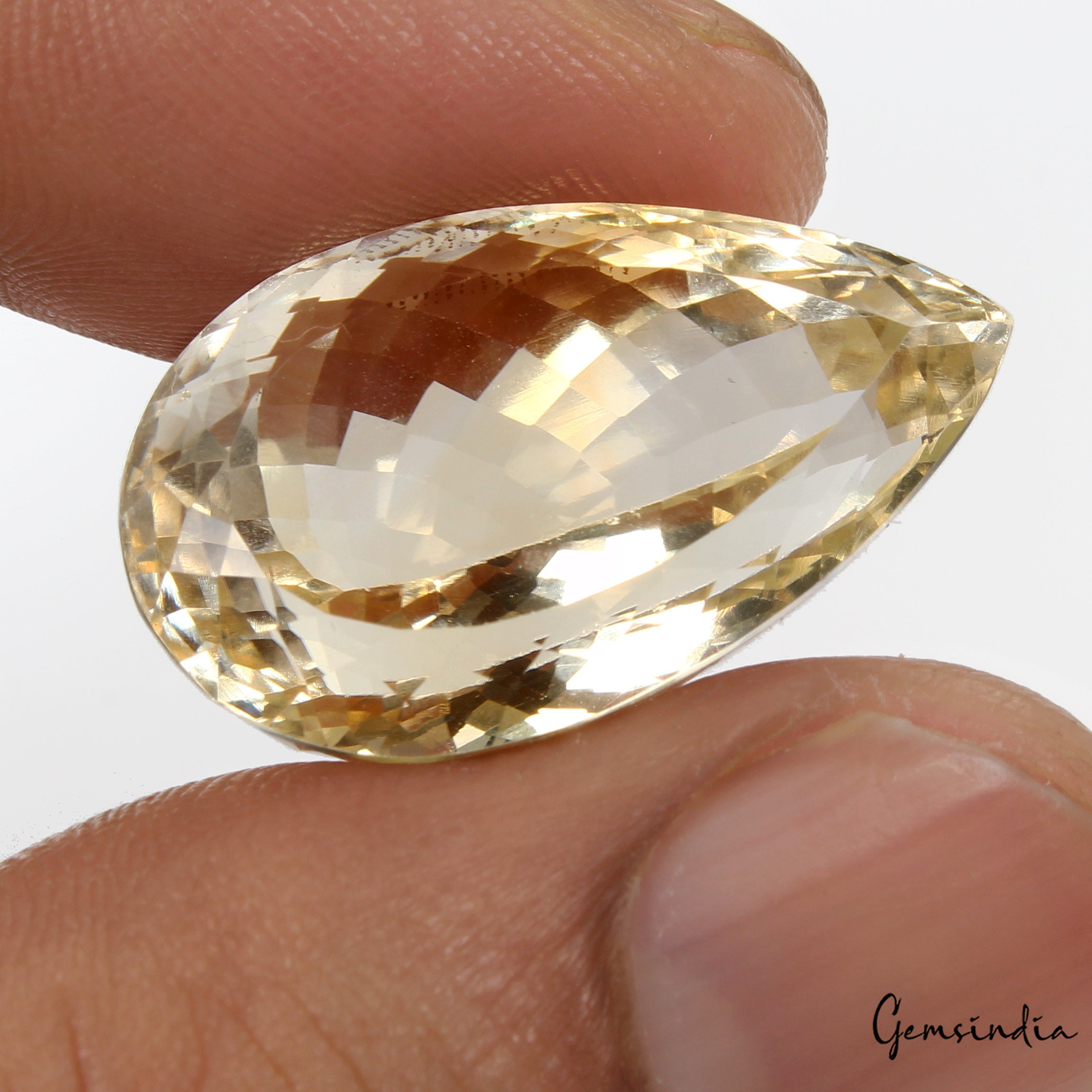 VVS 33.00 Ct Natural Citrine AAA Untreated Huge Faceted Pear Cut Loose Gemstone