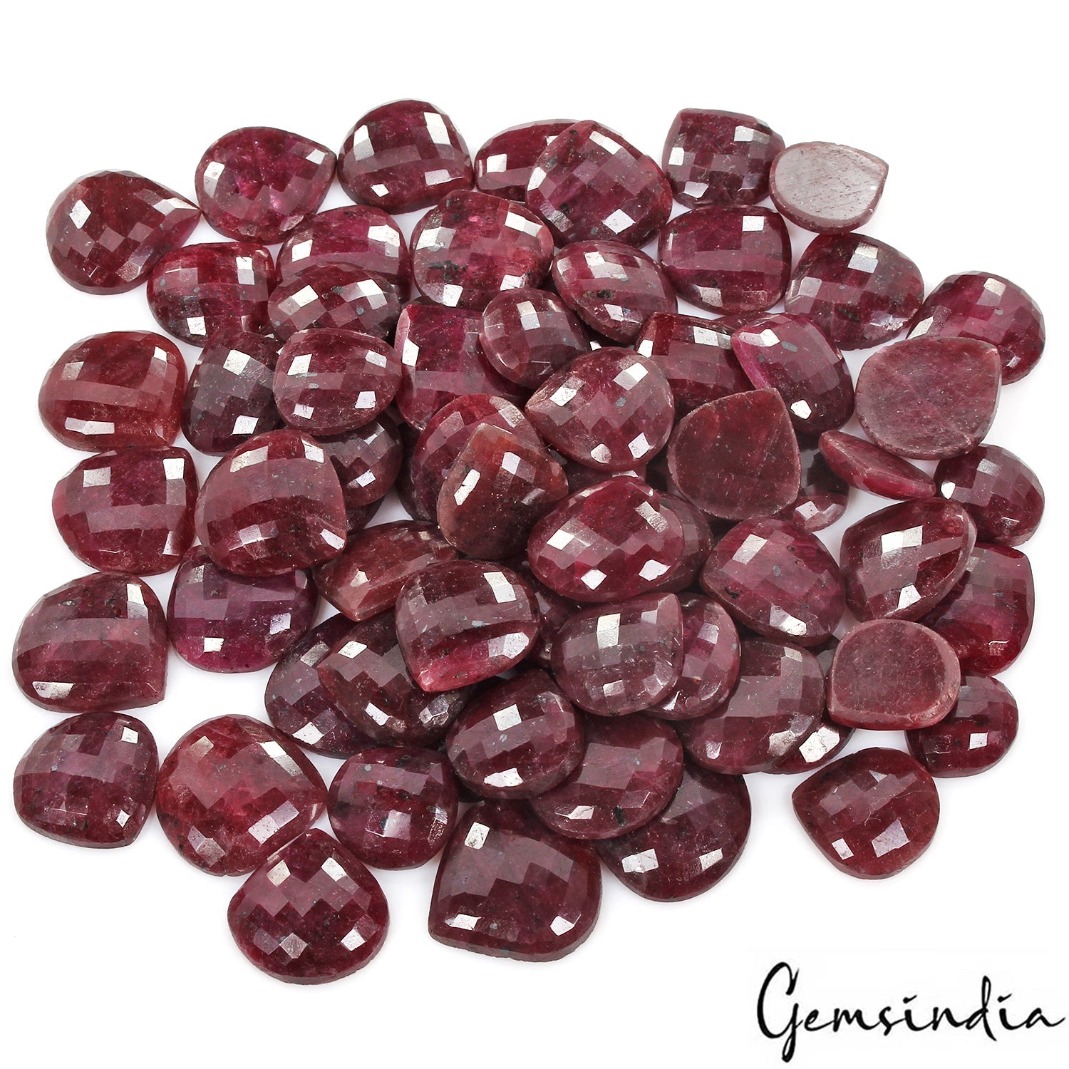2500 Cts Natural Red Ruby Pear/ Heart checker Cut Loose 20-26m Gemstone ~ 74 Pcs