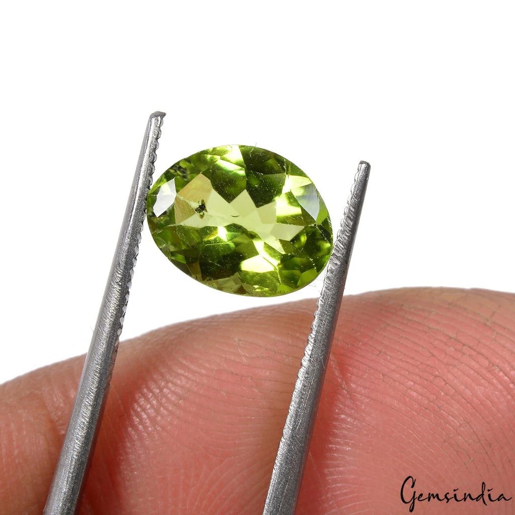 Peridot Loose Gemstone, Untreated, Green — 9x7x4mm, 2.10 Ct