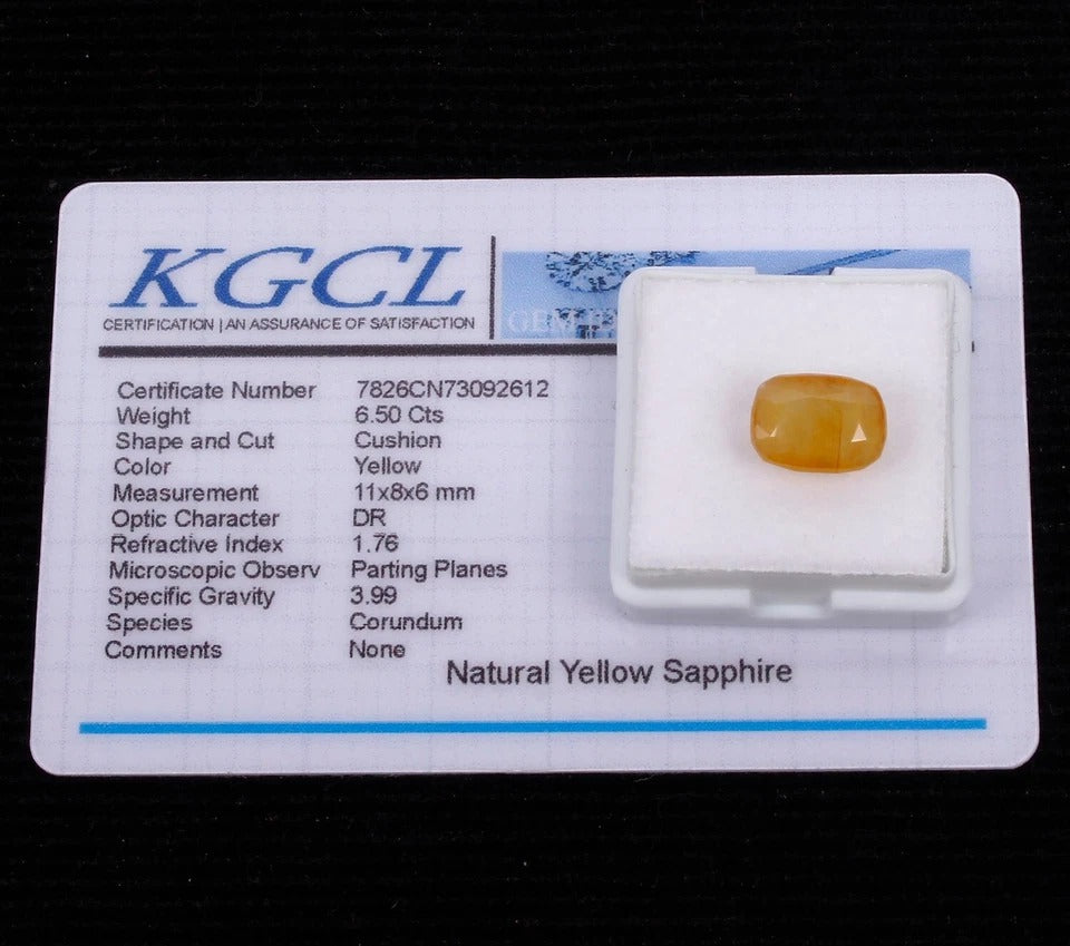 Yellow Sapphire Loose Gemstone, Untreated — 11x8x6 mm, 6.50 Ct, Sri Lanka