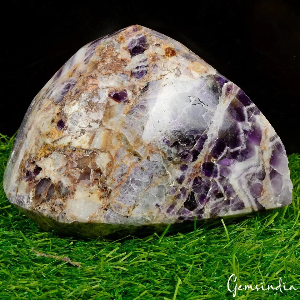 1.8 Kilo Natural Chevron Amethyst Huge Pear Cut Earth-mined Loose Gemstone