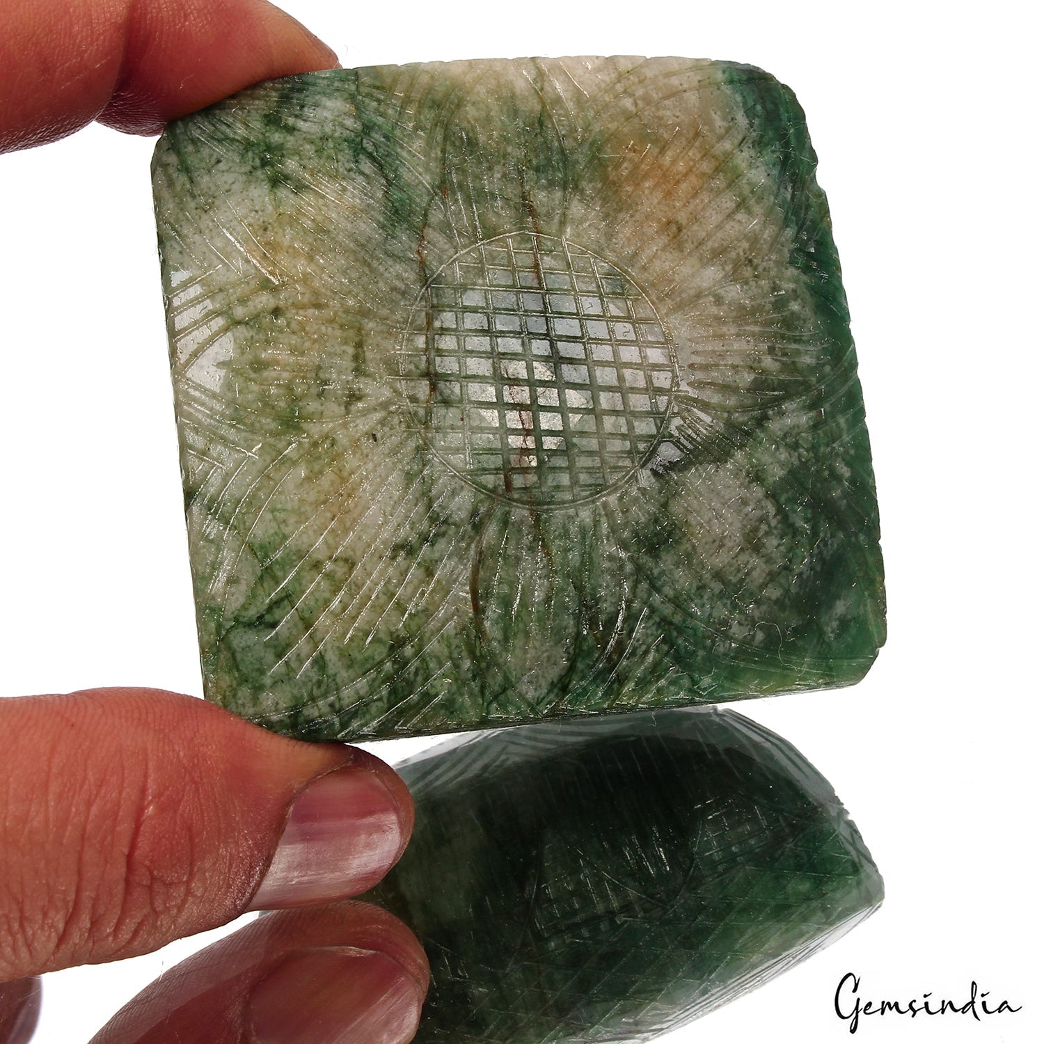 1070 Ct Natural Green Brazilian Emerald Octagon Carving Earth Mined Huge Gems