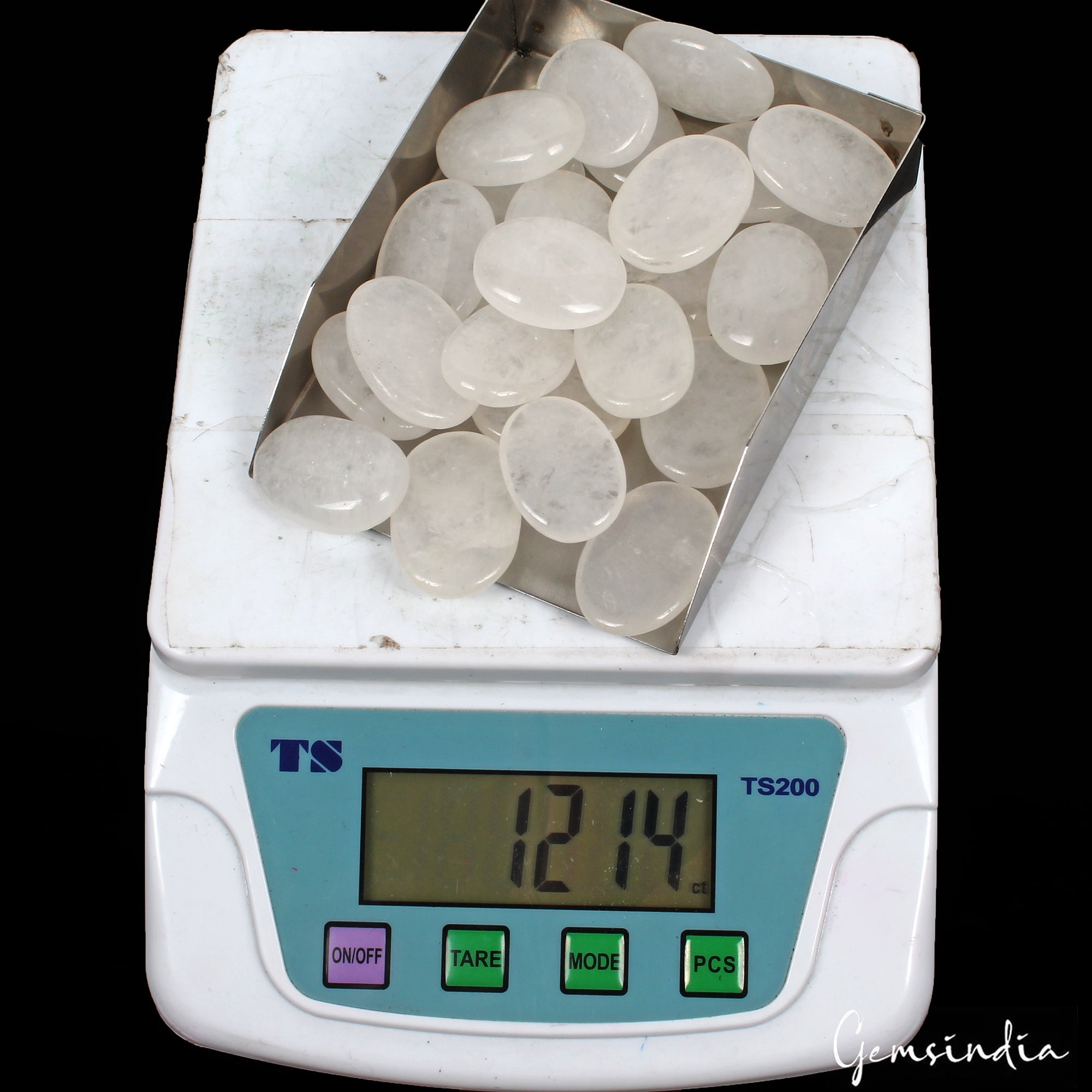 1200 Ct Natural Untreated Quartz Oval Cabochon Healing Crystal Gems Lot 25 Pcs