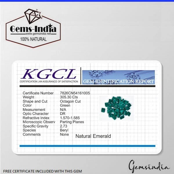 Certified Natural 300 Cts Fine Cut Brazilian Green Emerald Loose Gemstones Lot
