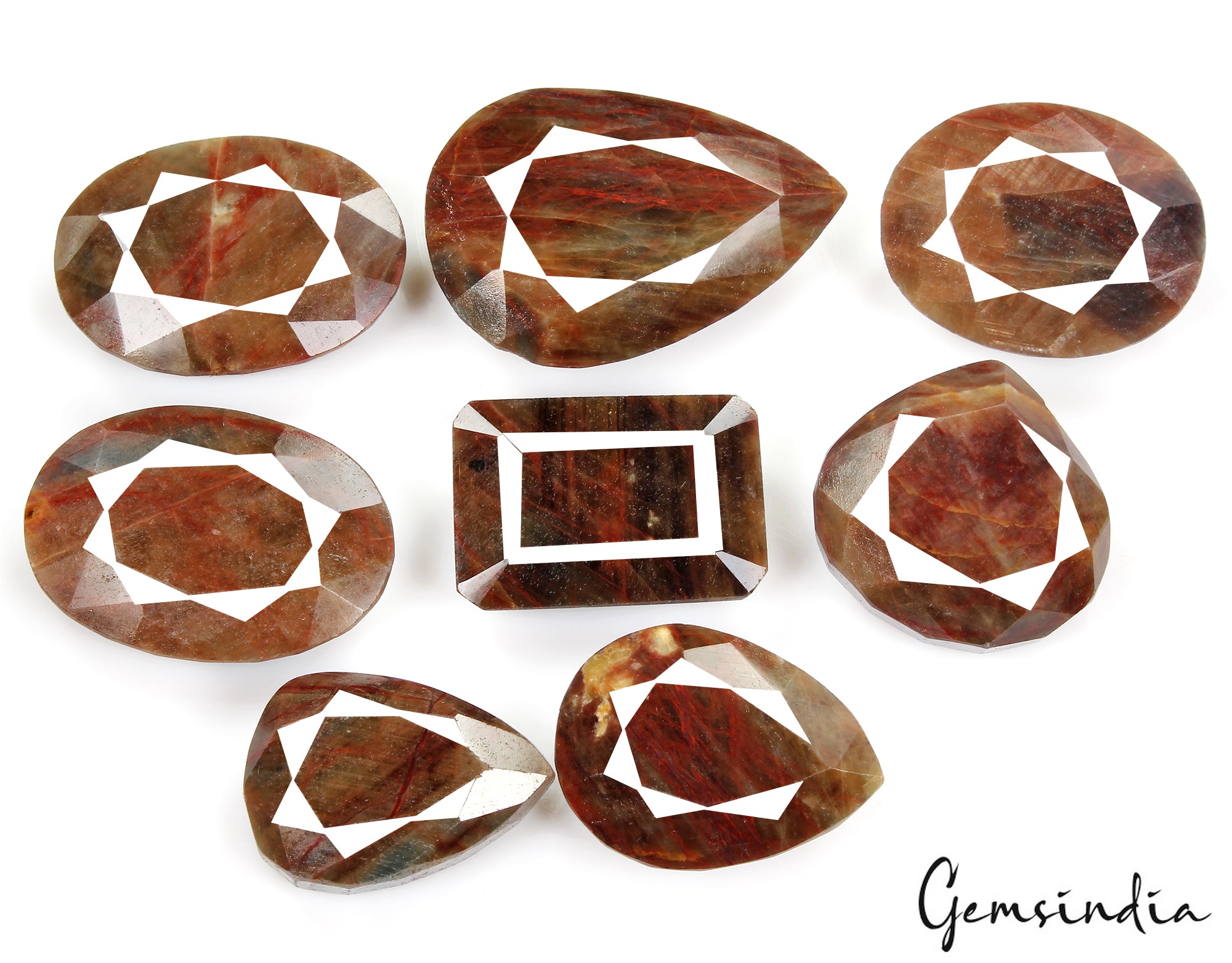 Sapphire Lot, Loose Gemstone, Oval, Pear & Octagon Faceted Cut, Untreated — 8 Pieces, 40mm to 61mm, 2550 Ct