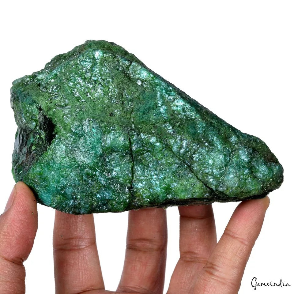 3400 Ct. Natural Brazilian Green Emerald Uncut Freeform Rough Gemstone Specimen