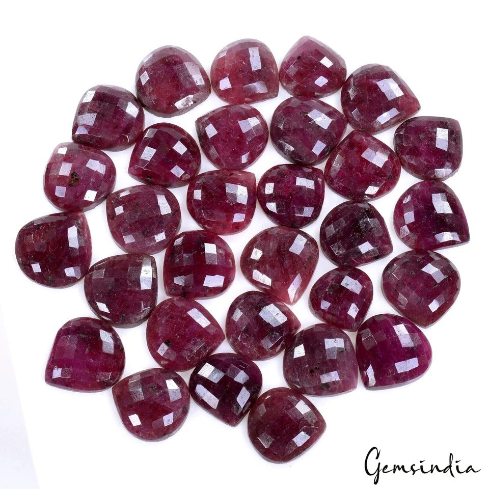 30 Pcs/800 Cts Natural Red Ruby Heart/Pear Checker Cut Earth Mined Jewelry Gems