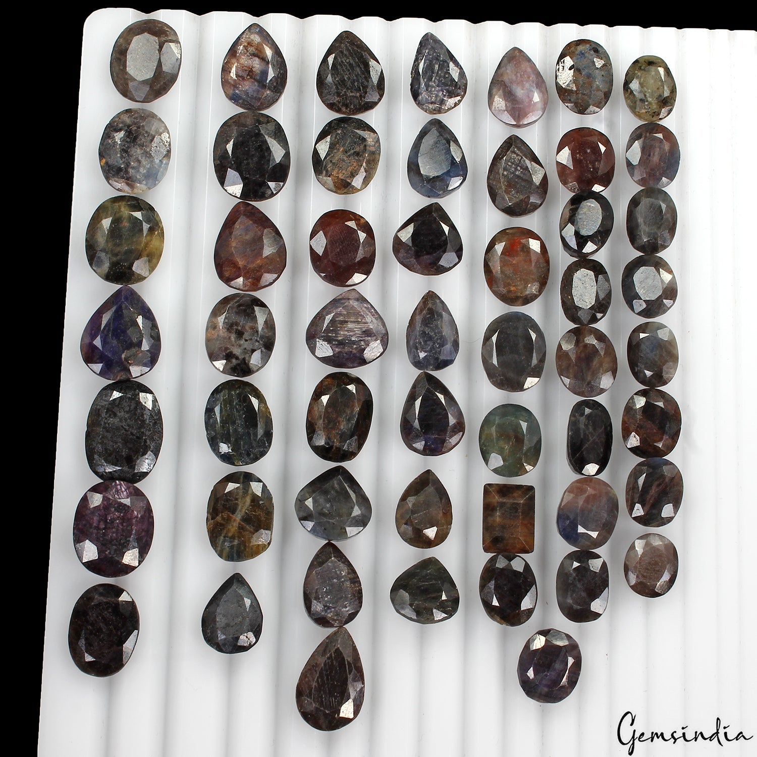 450 Ct Natural Untreated Brown Black Sapphire Oval Cut Faceted Loose Gems Lot