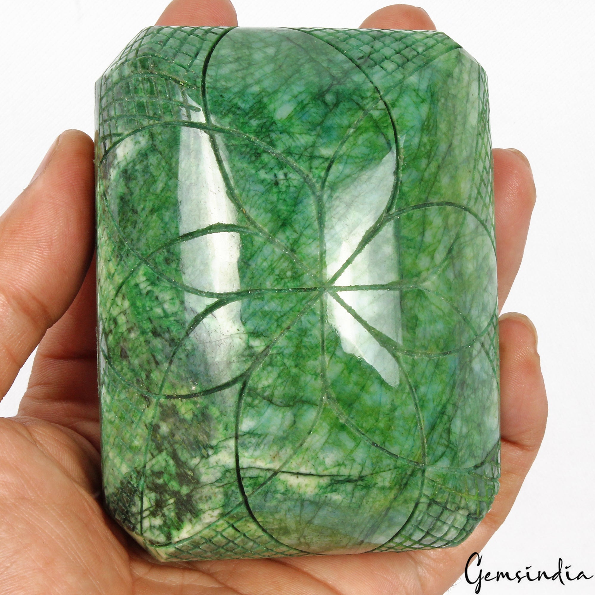 3920 Cts Natural Brazilian Emerald Octagon Cut Carving Earth mined Huge Size Gem
