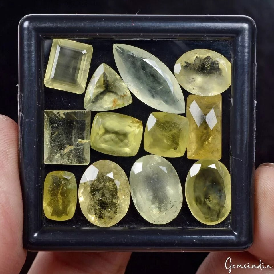 Aquamarine Lot, Loose Gemstone, Untreated, Yellow — 12 Pieces, 09mm to 21mm, 55.40 Ct, Brazil