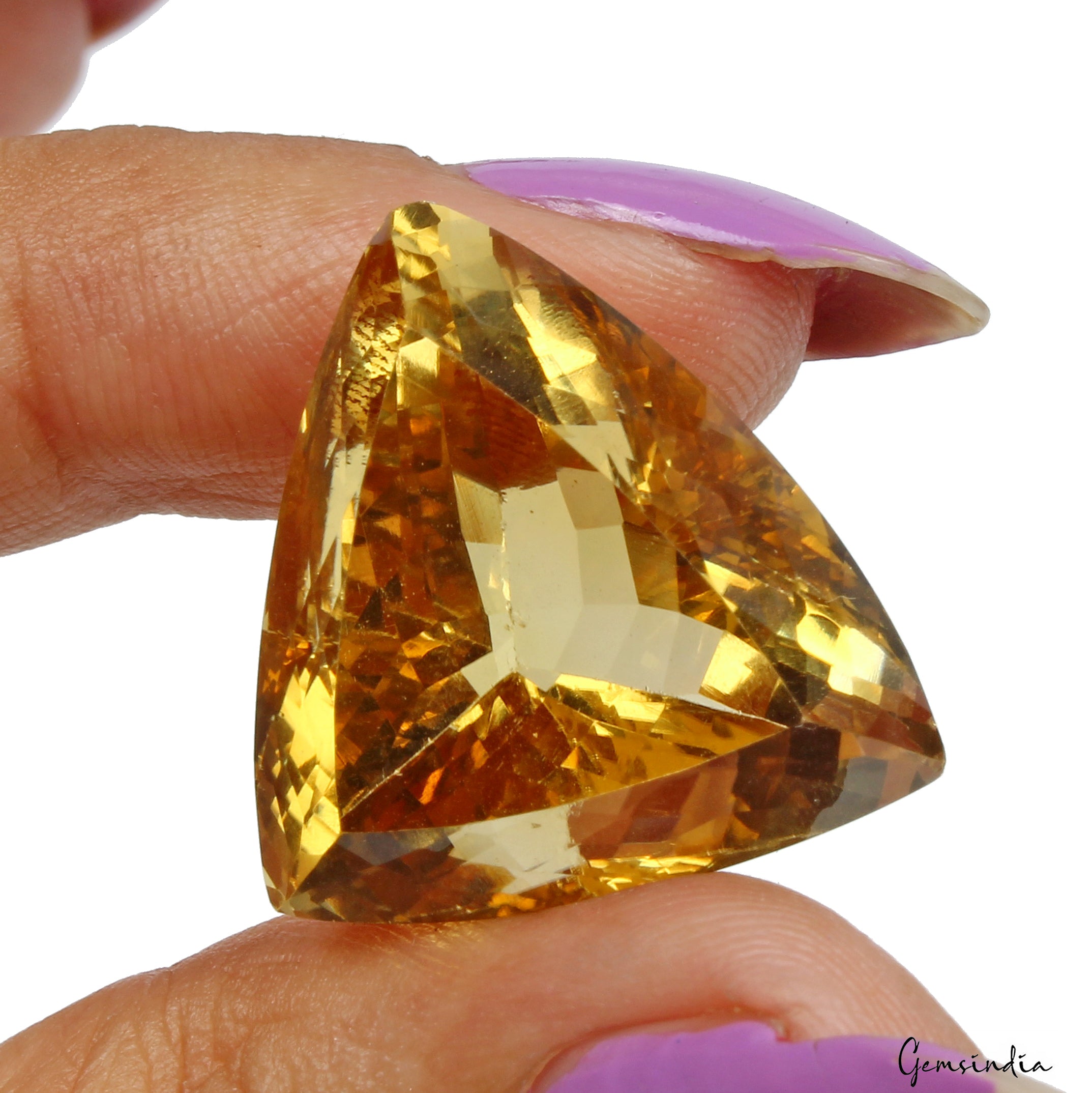 Citrine Loose Gemstone, Golden — 22x20x16mm, 38.80 Ct
