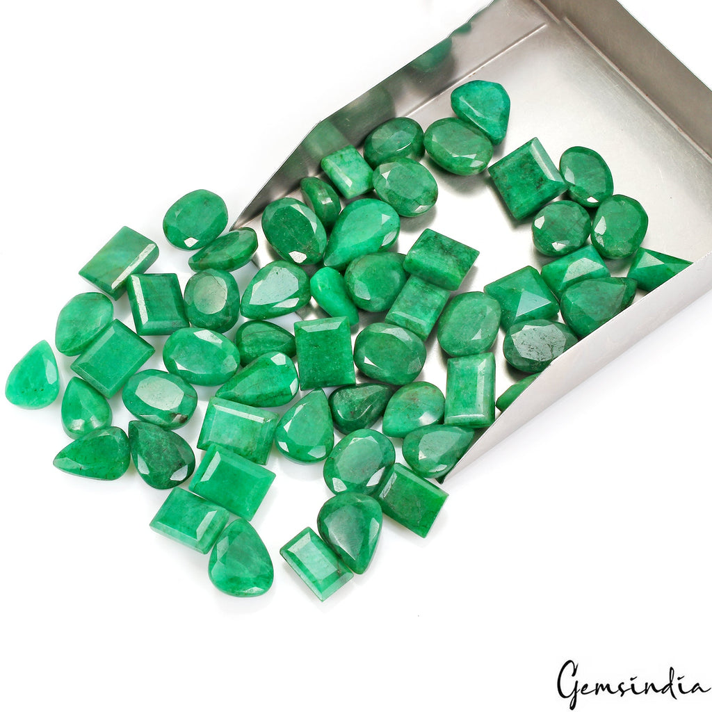 800 Ct Natural Finest Green Emerald Mix Cut Loose AAA Grade 13-23mm Gemstone Lot