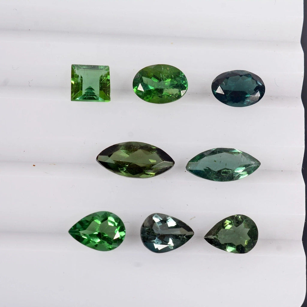 Natural AAA Green Tourmaline Mix Cut Loose Unheated Mozambique Gemstones~5.80 Ct