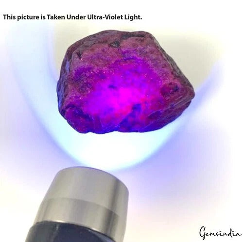 Ruby Rough Specimen, Color Enhanced, Red — 50x39x24mm, 500 Ct