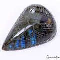 850Ct Natural Untreated Blue Shine Labradorite Pear Carving Earth Mined Gemstone