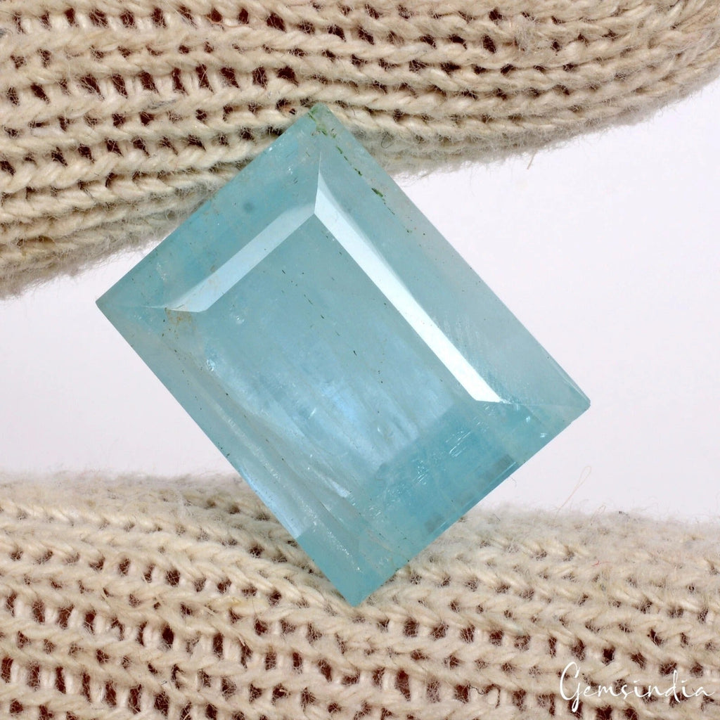 49.90CtNatural Santa Maria Blue Aquamarine Baguette Cut Loose Gemstone Certified
