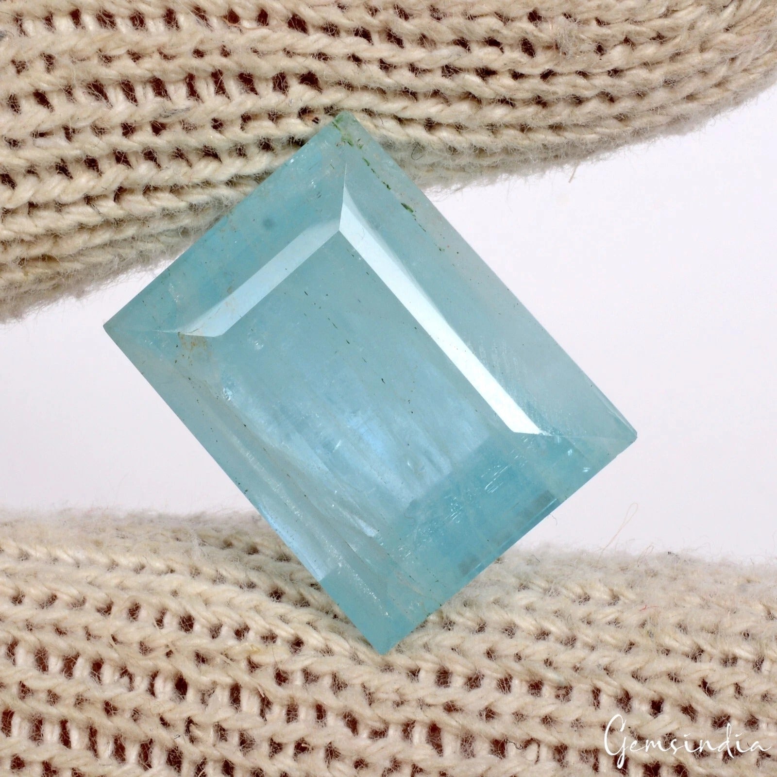 49.90CtNatural Santa Maria Blue Aquamarine Baguette Cut Loose Gemstone Certified