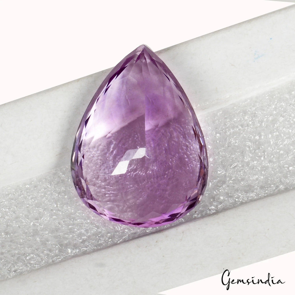 27.95 Ct Natural Untreated Purple Amethyst Pear Cut Faceted Loose Certified Gems