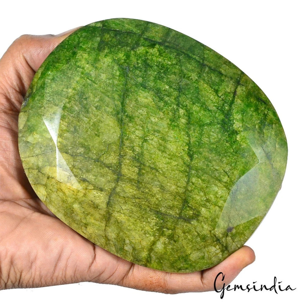 Huge 5000 Cts Natural Brazilian Yellow Green Emerald Oval Museum Size Loose Gem