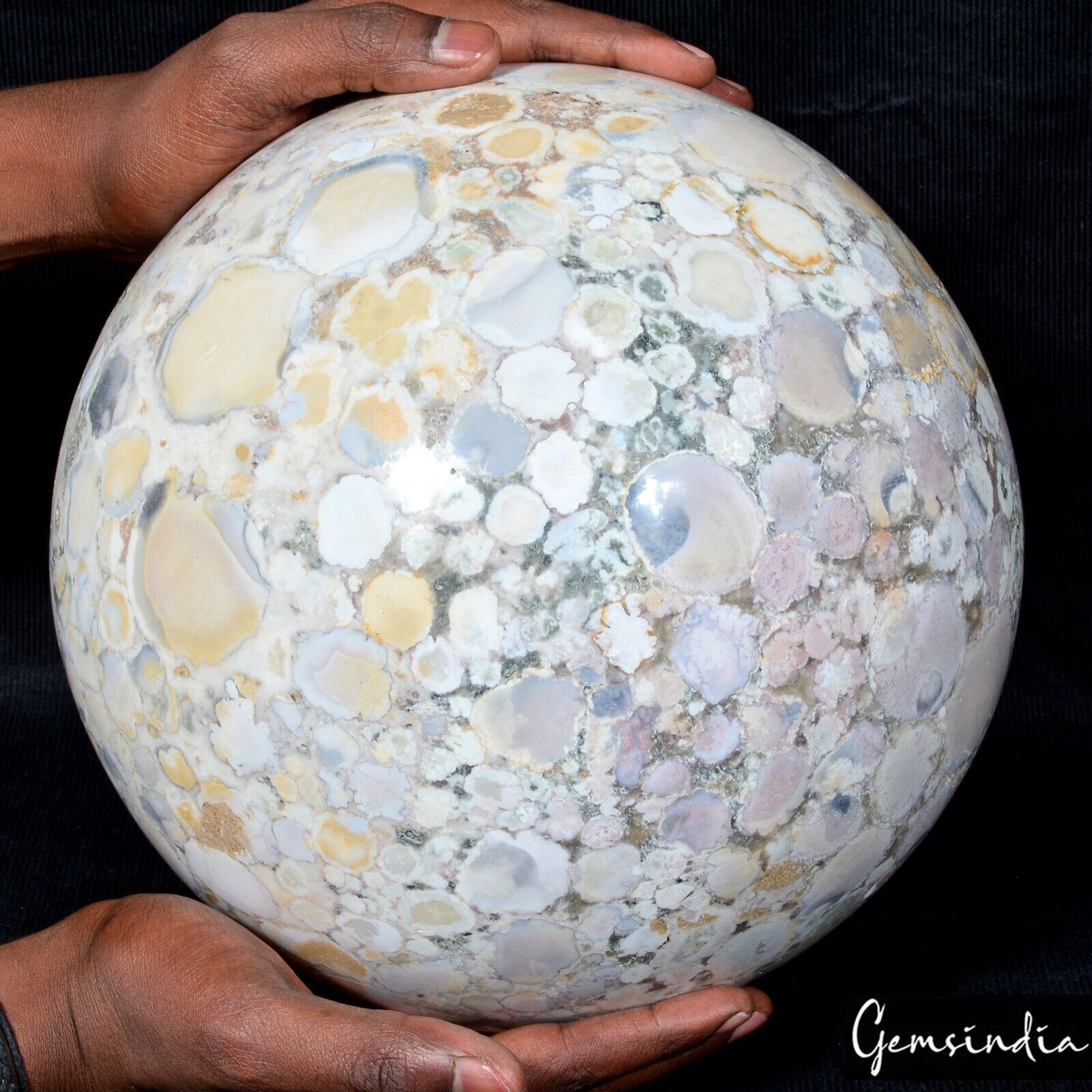 17.7 Kg Natural Untreated Bi Color Ocean Jasper Huge Gem 9" Crystal Sphere/Ball