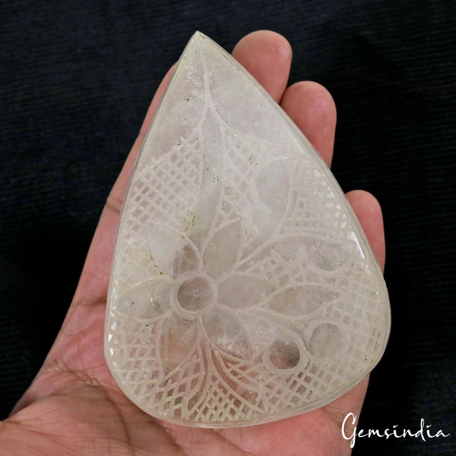 1430 Cts Natural Untreated White Quartz Pear Hand Carved Earth Mined Huge Gem