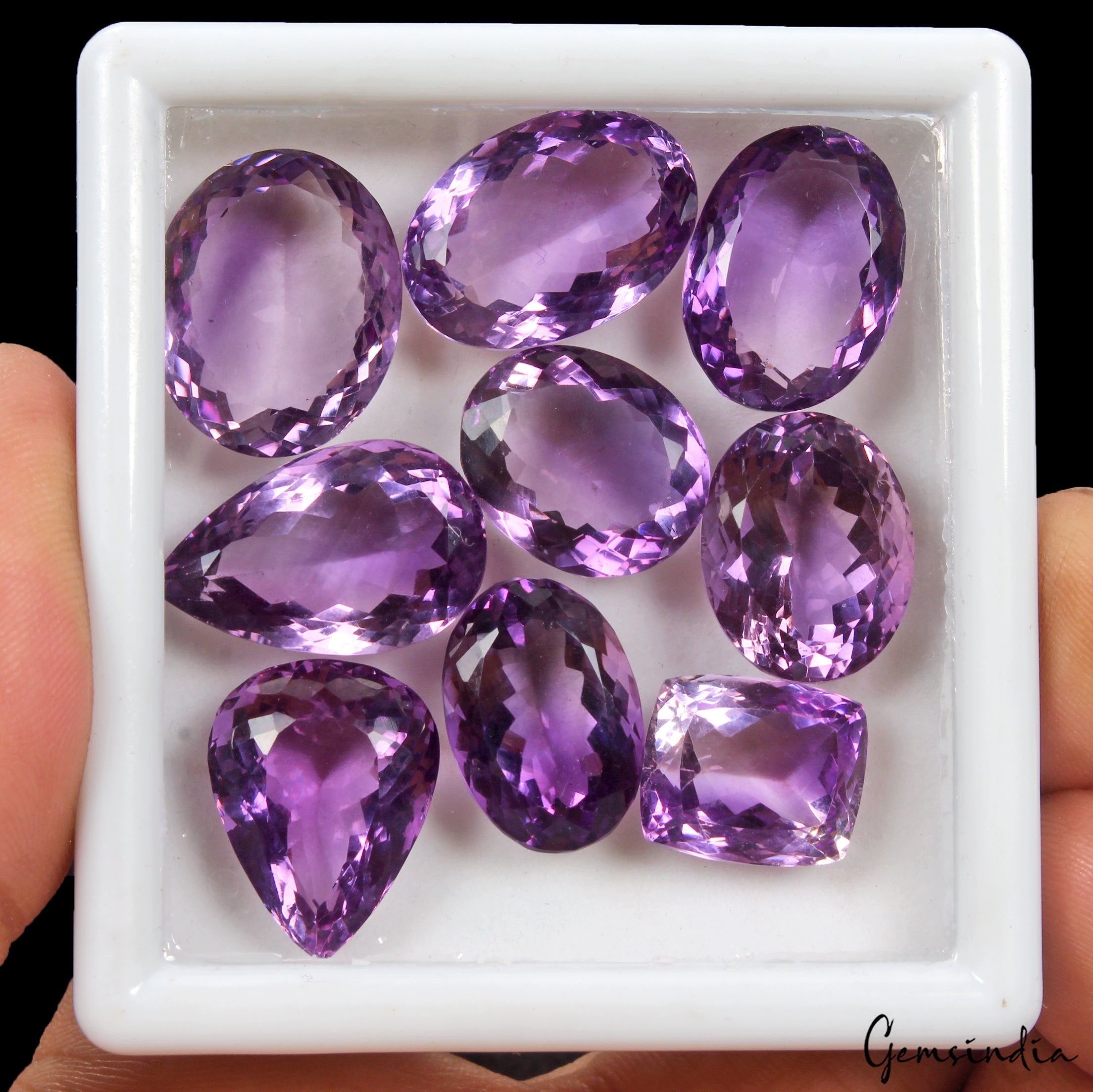 133.80 Ct Natural Purple Amethyst Mix Cut Unheated Brazil Gems Ravishing Color!