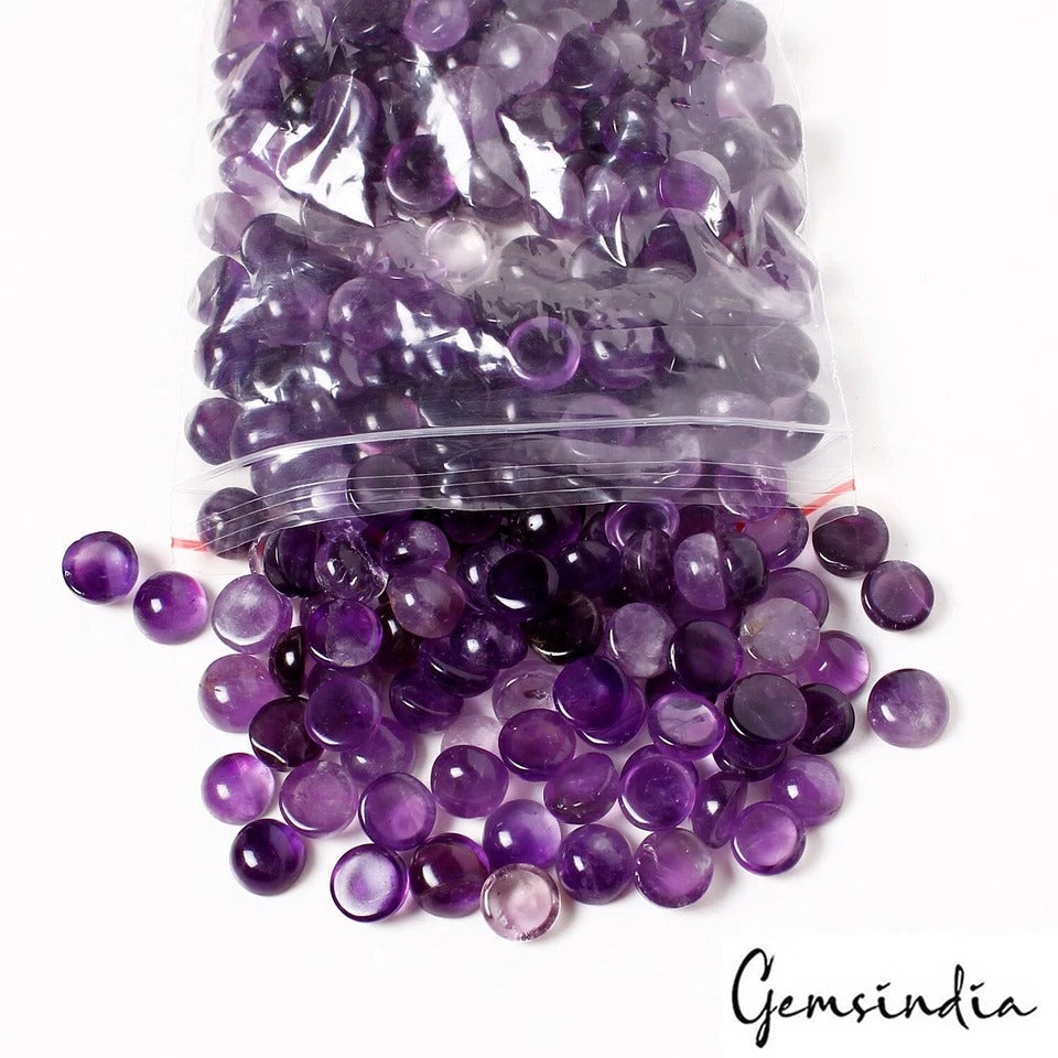 1250 Ct Natural Purple Amethyst Round Cab Loose Untreated Wholesale Gems~230 Pcs