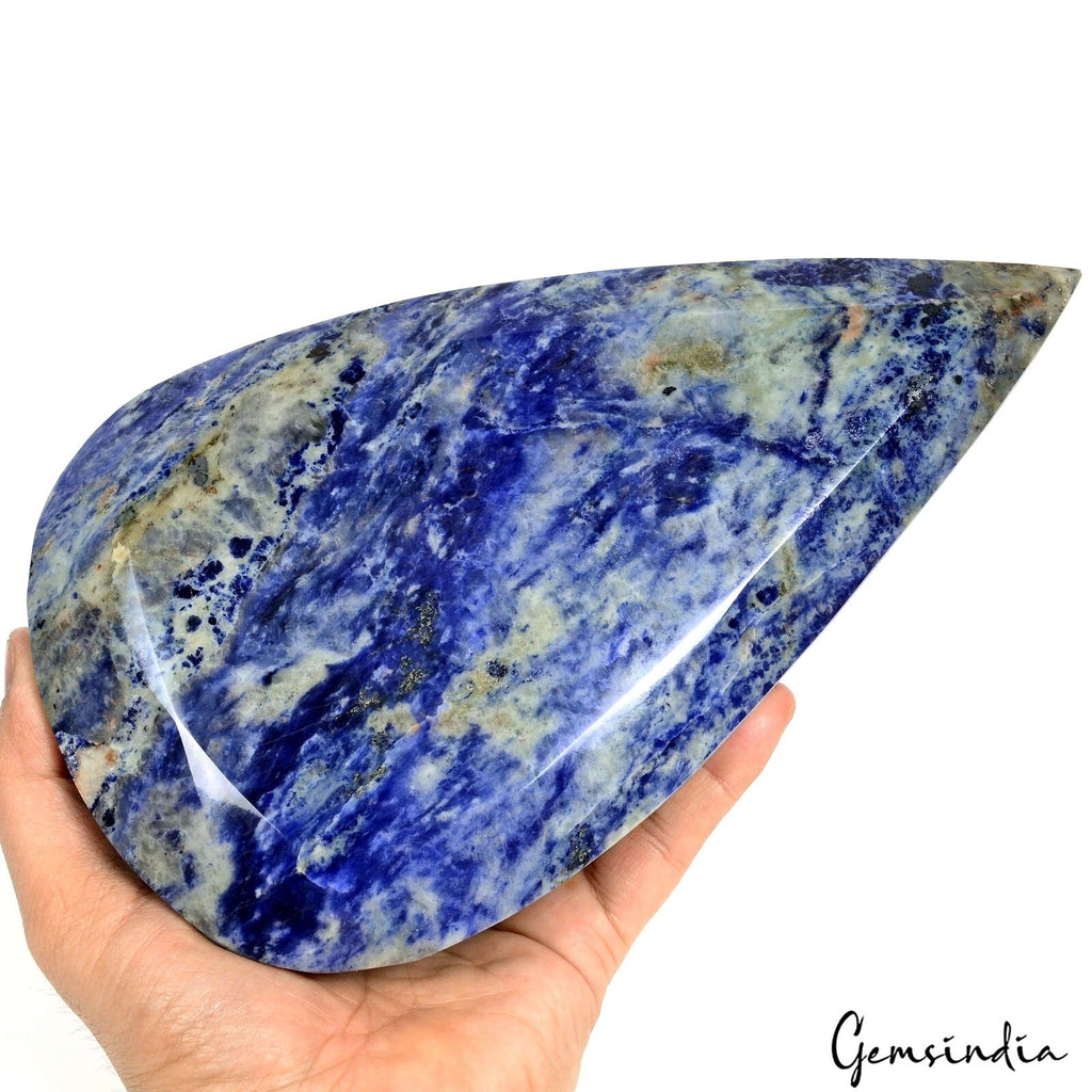 2.6 kilo Natural Blue Sodalite Pear Earth-Mined Top Quality Untreated Gemstone