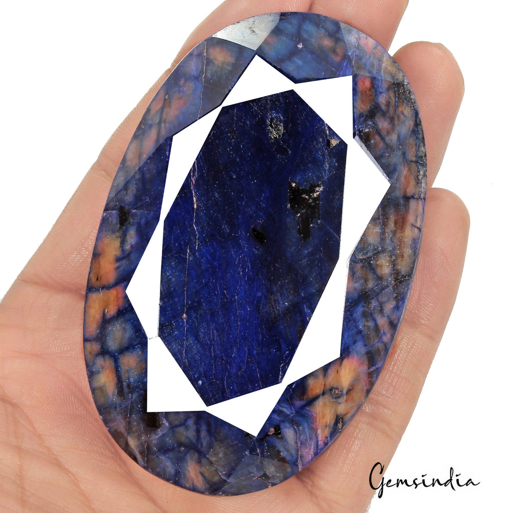 1400 Ct Natural Blue Sapphire Oval Cut Faceted Earth Mined Museum Size Gemstone