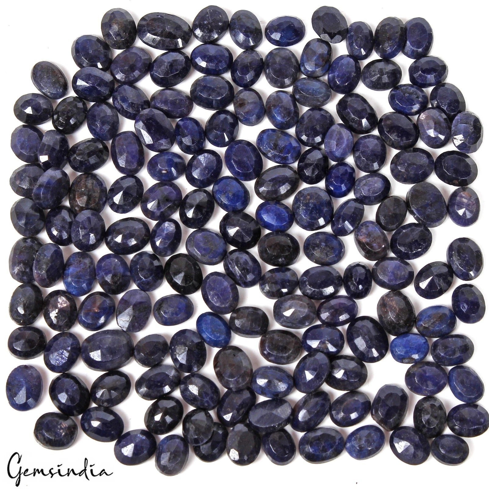 Blue Sapphire Lot, Loose Gemstone, Oval Cut, Color Enhanced — 147 Pieces, 7mm to 12mm, 400 Ct, Madagascar