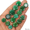 15 Pcs Natural Green Emerald Round Cut Loose 13-18mm Gemstones, Brazil ~ 210 Cts