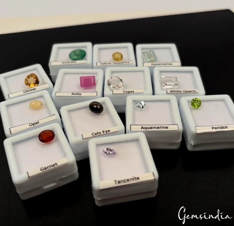 13 Pcs Estate Genuine Semi Precious Loose Mix Cut Multi Gemstones Lot Collection
