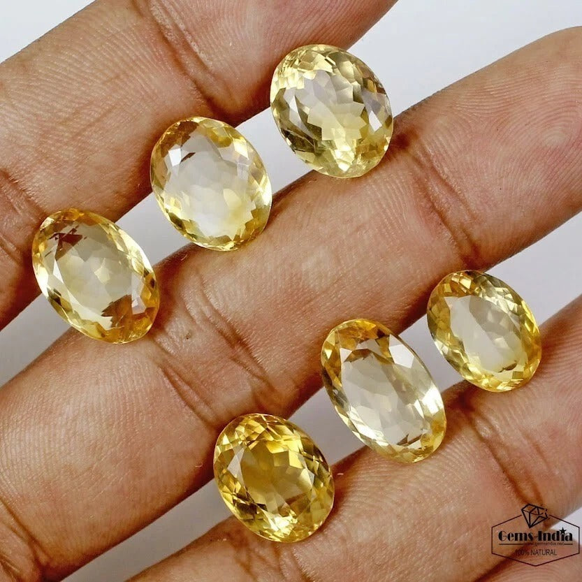 Citrine Lot, Loose Gemstone, Untreated, Yellow — 6 Pieces, 13mm, 44.70 Ct, Brazil