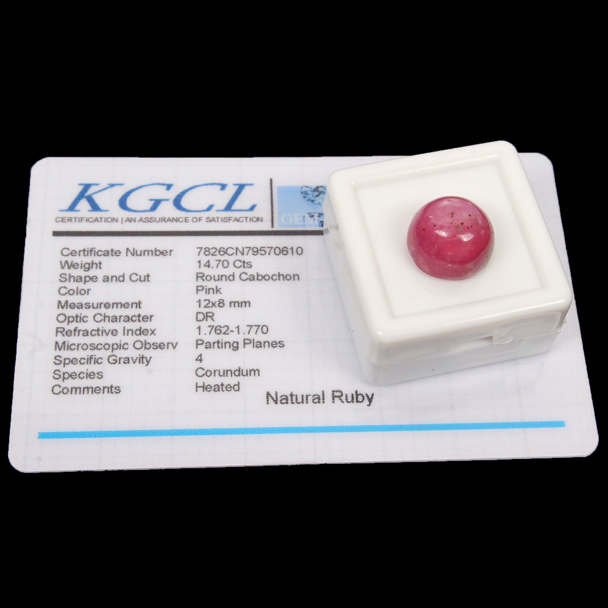 Certified 14.70 Cts Natural Pink Star Ruby Round Cab Rare Loose Gem For Ring-RH