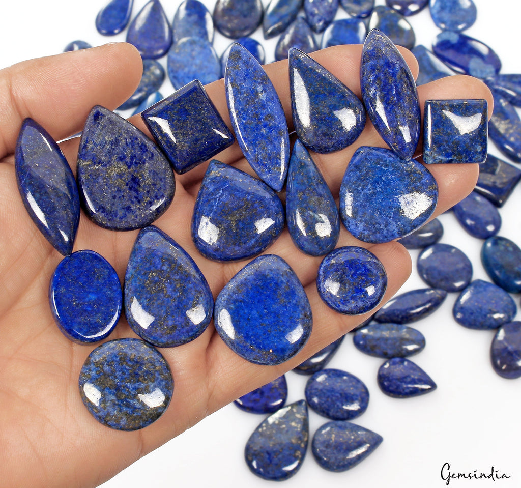 1830 Cts/76 Pcs Natural Blue Lapis Lazuli Gold Flecks Mix Loose Wholesale Gems