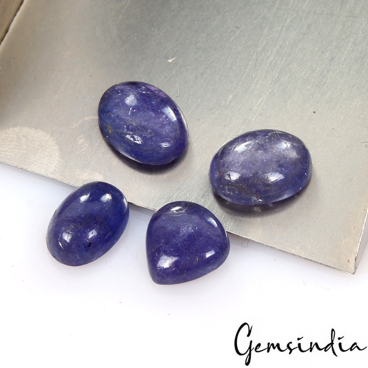 4 Pc Natural Tanzanite Untreated 8mm-10mm Rich Blue Color Mix Cabochon Gemstones