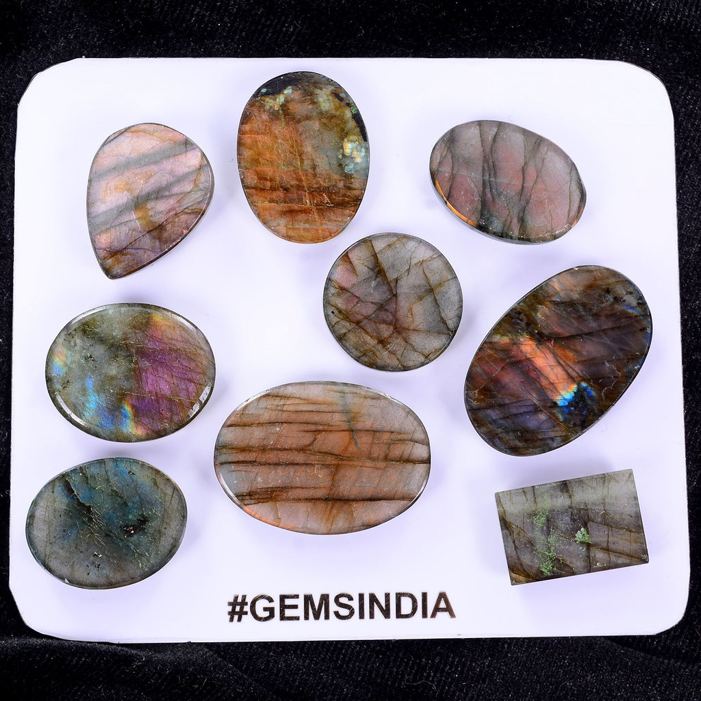 260 Ct Natural Purple Pink Shine Spectrolite Labradorite Loose Cabochon Gemstone