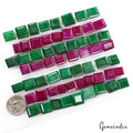 800 Cts/63 Pcs Natural Red Beryl/Green Emerald Baguette Cut Gems Lot For Jewelry