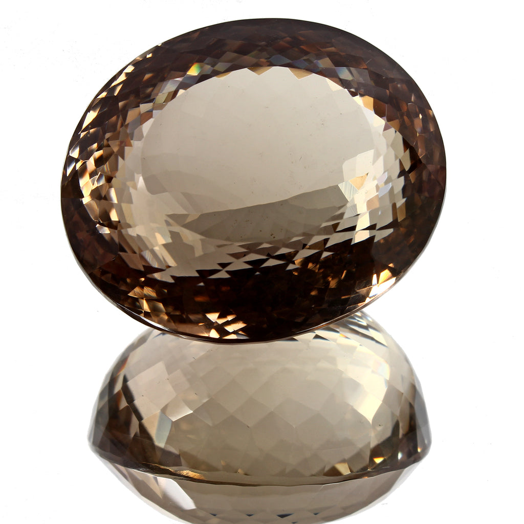Quartz Loose Gemstone, Oval Faceted Cut, Untreated — 37x32x25 mm, 200 Ct, Madagascar