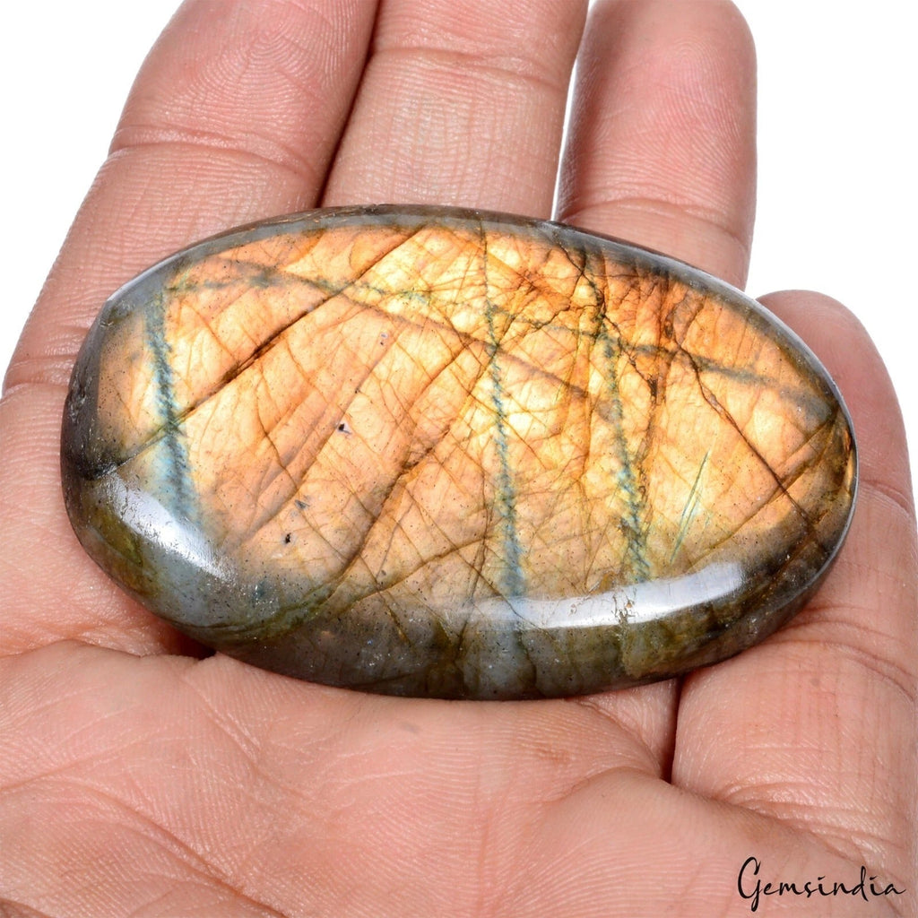 200.70 Ct Natural Untreated Yellow Shine Labradorite Oval Cabochon Loose Gems