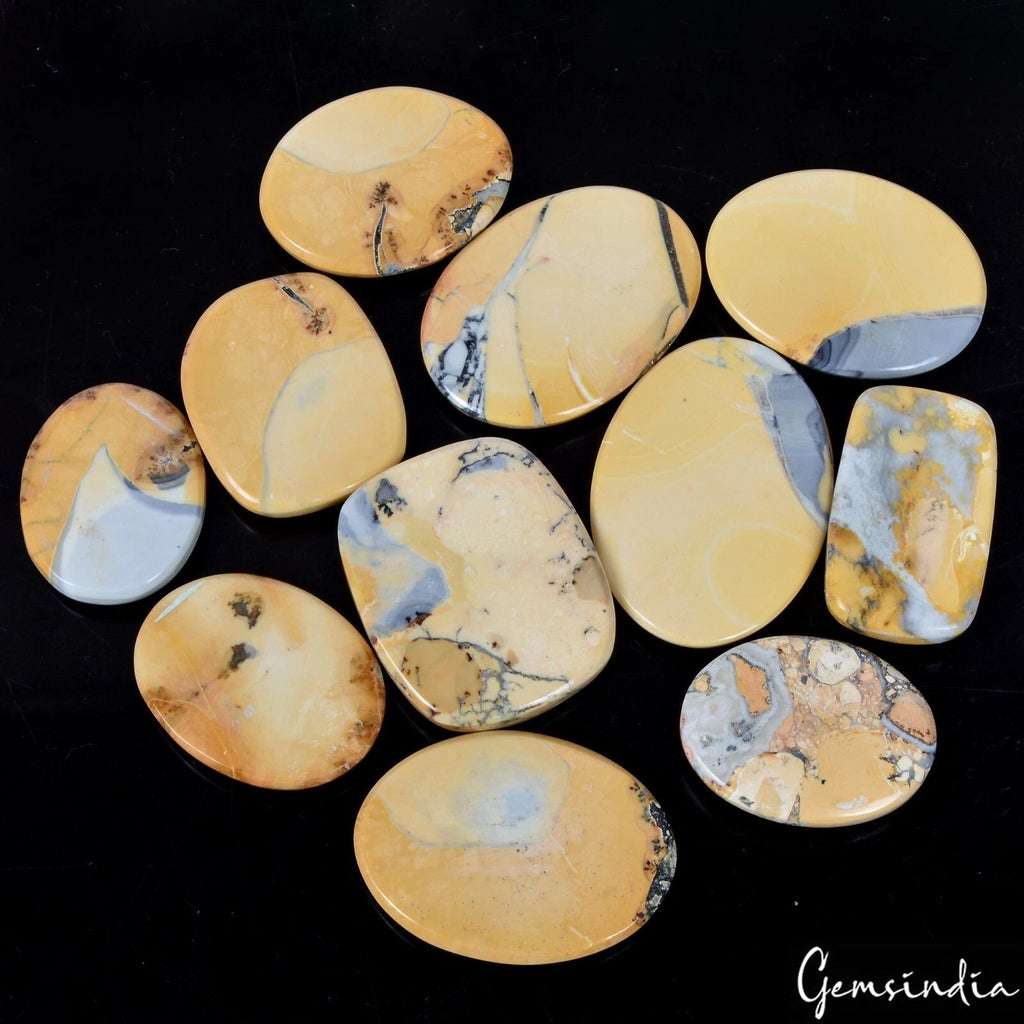 11 Pcs 550 Cts Natural Maligano Jasper Cabochon Lot Mix Shape 28x22mm-40x29mm