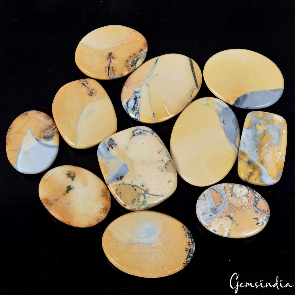 Jasper Lot, Cabochon, Oval & Cushion Cabochon, Untreated — 11 Pieces, 28mm to 40mm, 550 Ct