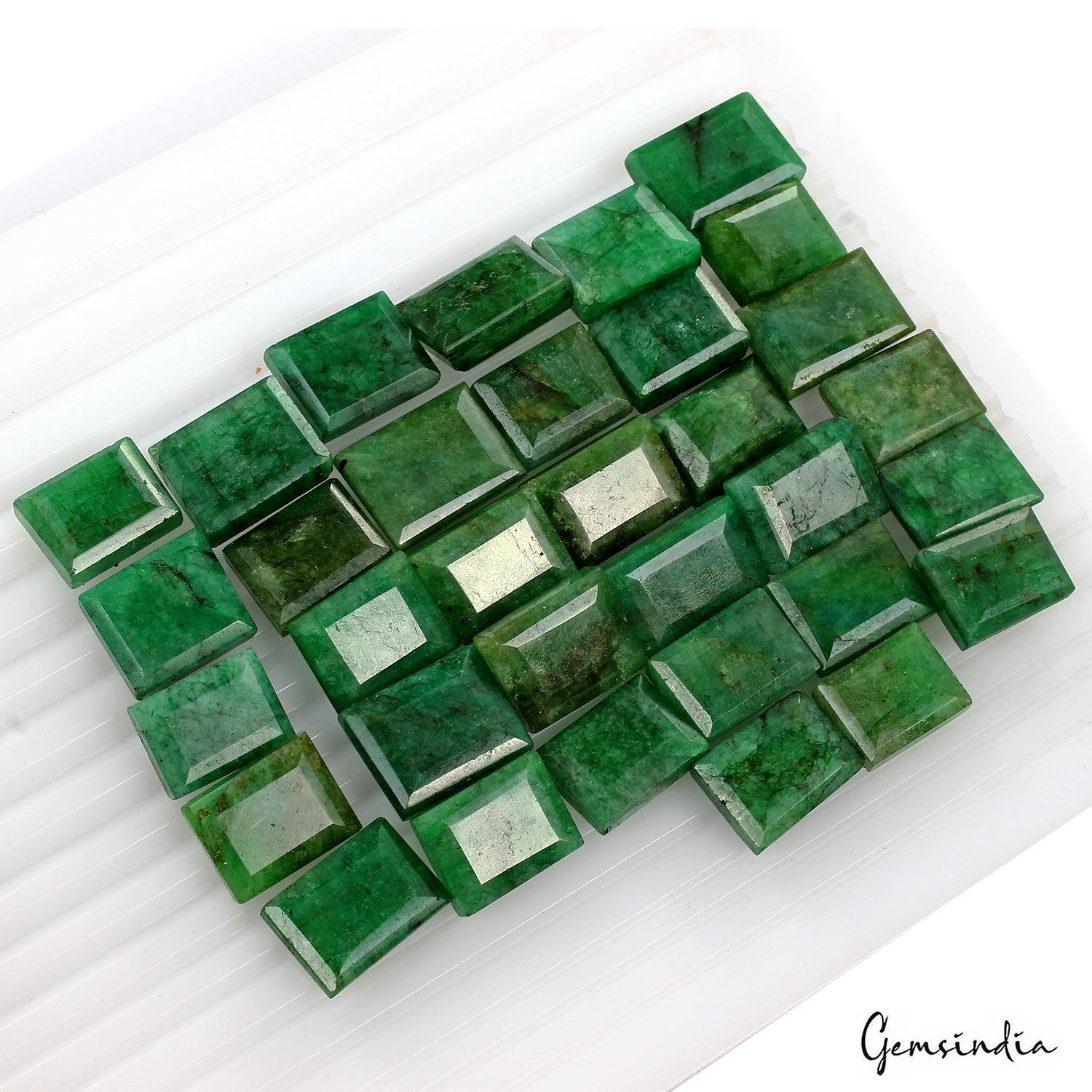 520 Ct Natural Untreated Green Brazilian Emerald Baguette Cut Loose Gemstone Lot