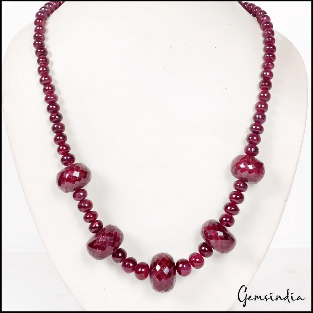 Ruby Necklace, Dark Red — 7mm to 25mm, 835 Ct, Madagascar